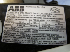 LOT TO INCLUDE FOXBORO, ABB, AGASTAT: (5) CONTINOUS DISPLAY STATIONS, (3) ABB TRANSMITTERS, 4-20MADC OUTPUT, 16-34VDC SUPPLY, POSITION KIND. 45 DEG TO 100 DEG ROTARY STROKE, (8) RELAYS, 125 DC COIL VOLTAGE, 12A 230VAC, 30A/MINUTE CONTACT RATING. 12A, 230VAC, 125VDC COIL, (1) UNILOC POWER SUPPLY MODEL#515, (2) CONTROLLERS, (8) AGASTAT RELAYS, TIMING TYPE, MODEL# E7022AC004, 120VAC COIL VOLTAGE, DPDT CONTACT ARRNGMT, VERTICAL MOUNTING, 1.5-15 SECOND OFF-DELAY OPERATE DATA. LOADING & HANDLING FEE $15-4578
